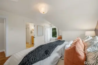 Primary bedroom has its own bathroom, and 3 closets.