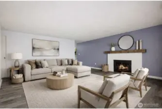 Front living room virtually staged