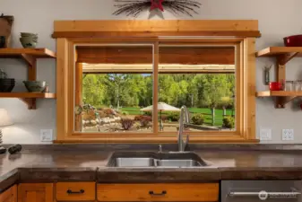 Scenic views from kitchen sink as well