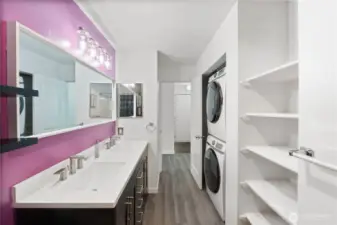 spacious bath w/laundry