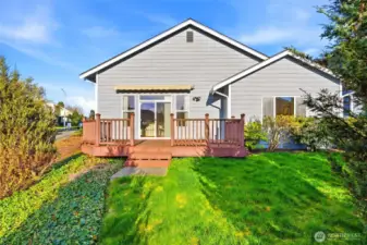 A private green space provides room for play, pets, or gardening.