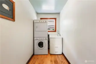 Large walk-in laundry room and utility sink