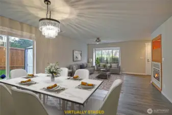 Nice cozy layout! The fireplace is gas, kicks out the heat.