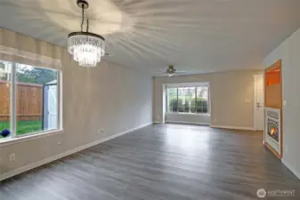 Nice cozy layout! The fireplace is gas, kicks out the heat.