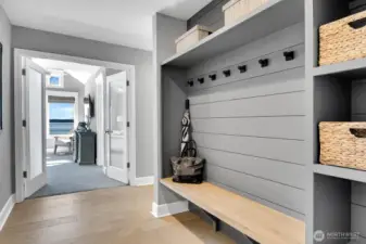 Mud room off garage