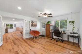 One of two office spaces downstairs