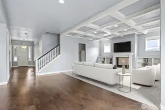 Great room - virtually staged