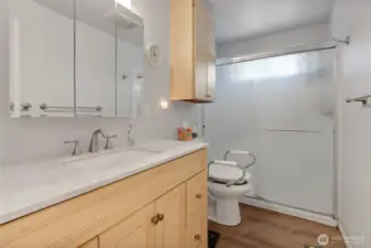 Newer bathroom with full shower!