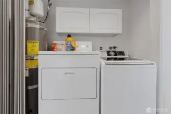 Laundry area next to family room. Washer & Dryer stay!