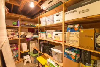 whole room with shelving for storage