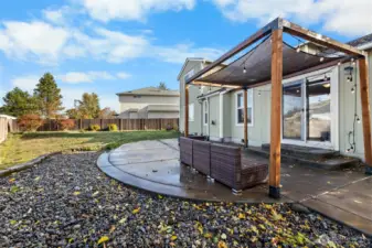 fully fenced back yard