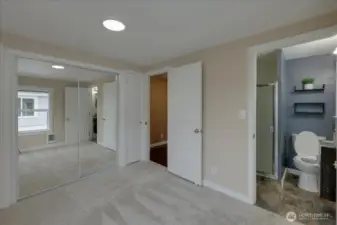 Unit #6 We added new mirrors for closet, along with extra storage doors on left and right.