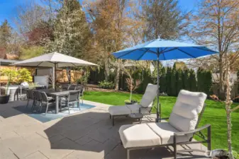 Gorgeous, wraparound patio with a large hot tub