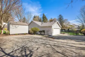 An extra large 2-car garage and plenty of extra parking for RV, boat, trailer, etc.