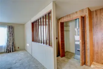 Closet off entry. Forced air gas furnace keeps the house cozy and warm.