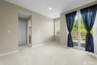 bonus room with walkout patio & shower