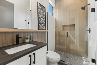 Powder room with Shower on Main Floor