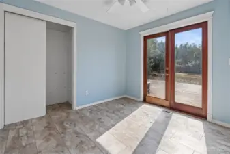 Southern facing french doors allows for tons of natural light to flood in!