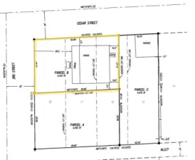 Parcel B is the only lot for sale in this transaction. Parcel C and A are separate lots.