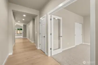 Greeted with hardwood floors at entry and run through to kitchen and dining room