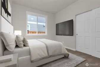 Virtually staged second bedroom.