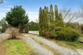 Close up of parking location on property.