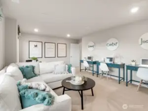 Large bonus room perfect to be used for media room, game room, home office, or study room.  Endless possibilities. Photos are representational. Actual colors and finishes will vary. See site agent for details.