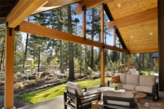 Large covered back patio.