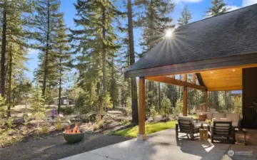 Large covered patio.