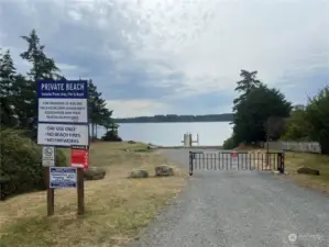 Private beach and dock