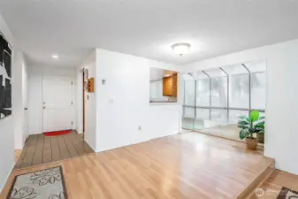 Dining room is so lovely with the huge atrium windows, bringing in natural light.