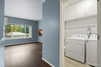 Separate laundry room.