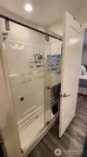 Note the beautiful, custom shower door.