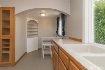 Super cute built in shelving!