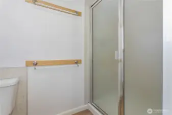 Primary shower and toilet.