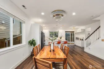 Dining area opening up to kitchen