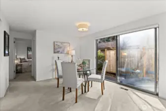 Bright and cheery Dining area with easy back patio access!
