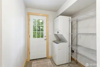 Washer & dryer area can acomodate full size if desired.