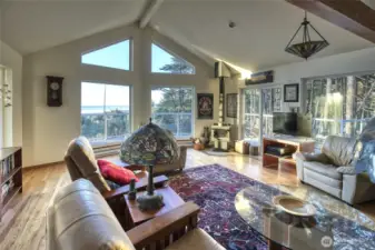 Surrounded by windows that allow beautiful natural light and ocean views in.