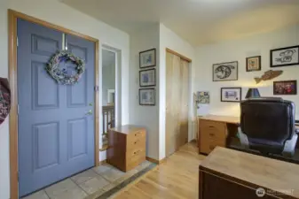 This room also has an exterior door to access the front of the home.