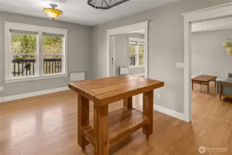 Dining space is just off of the kitchen area