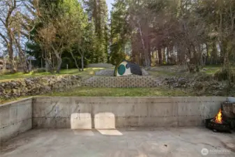 Large back patio feels so private!