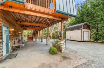 Patio on ground floor and place to park addtional vehicles