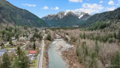 Skykomish River just steps away from the lot