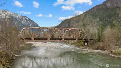 Scenic bridge close to Index, not on property