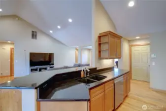 Kitchen with granite countertops