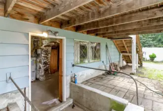 Door to the unfinished basement.