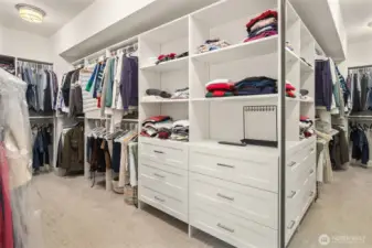 Closet goals, achieved. With space for every season, this walk-in is ready for your runway (and your partner’s, too).