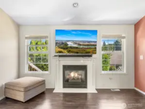 Cozy gas fireplace in the living room