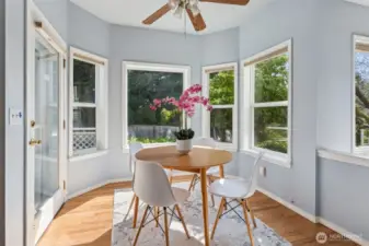 Informal eating nook off of kitchen